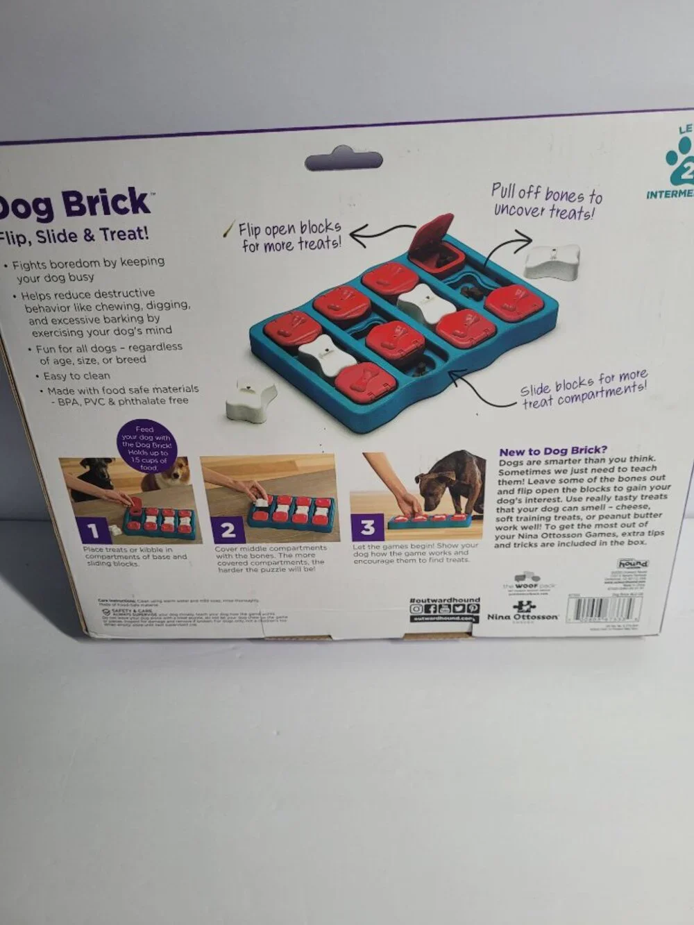 Outward Hound by Nina Ottosson Dog Brick Treat Puzzle Enrichment Toy Level 2 Int